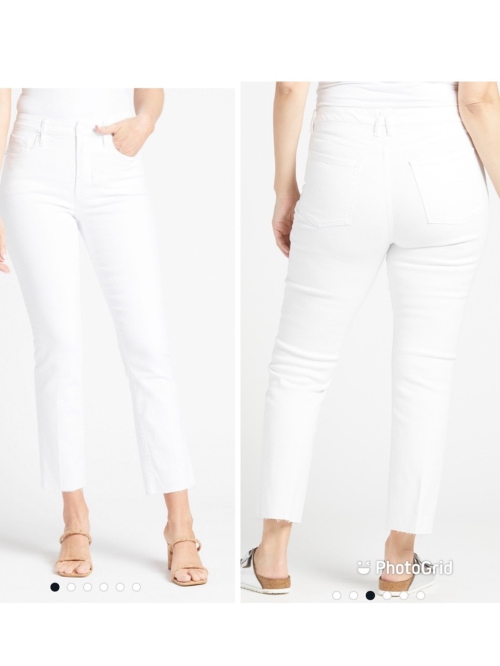 Good American White Straight-Leg Jeans